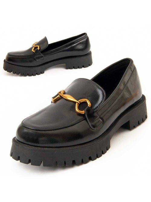 Moccassin à Plateforme Matière Synthétique Et Textile Montevita - Kiabi