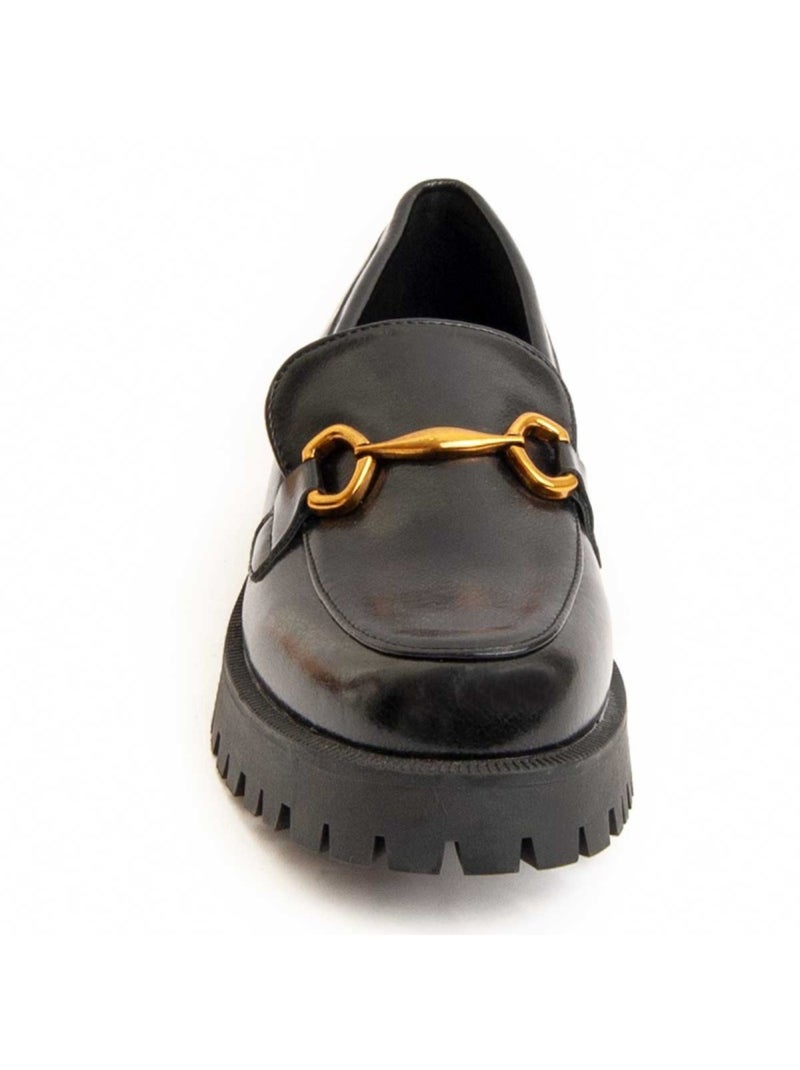 Moccassin à Plateforme Matière Synthétique Et Textile Montevita Noir - Kiabi