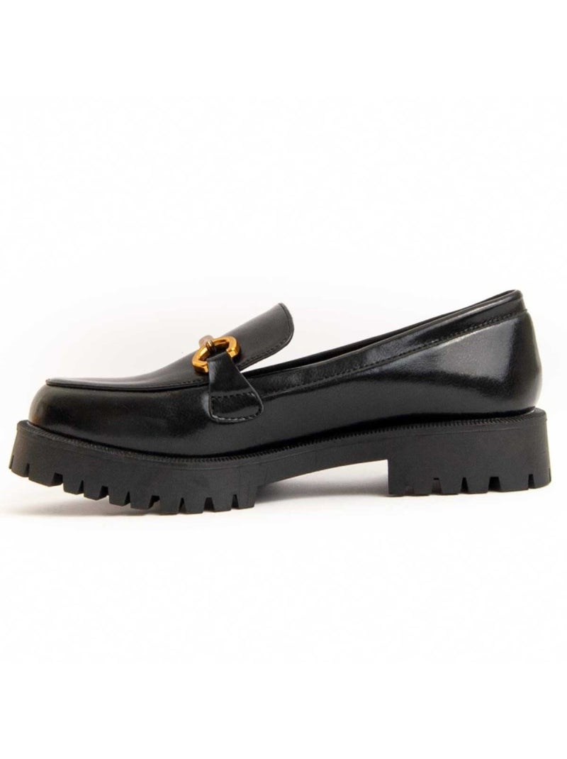 Moccassin à Plateforme Matière Synthétique Et Textile Montevita Noir - Kiabi