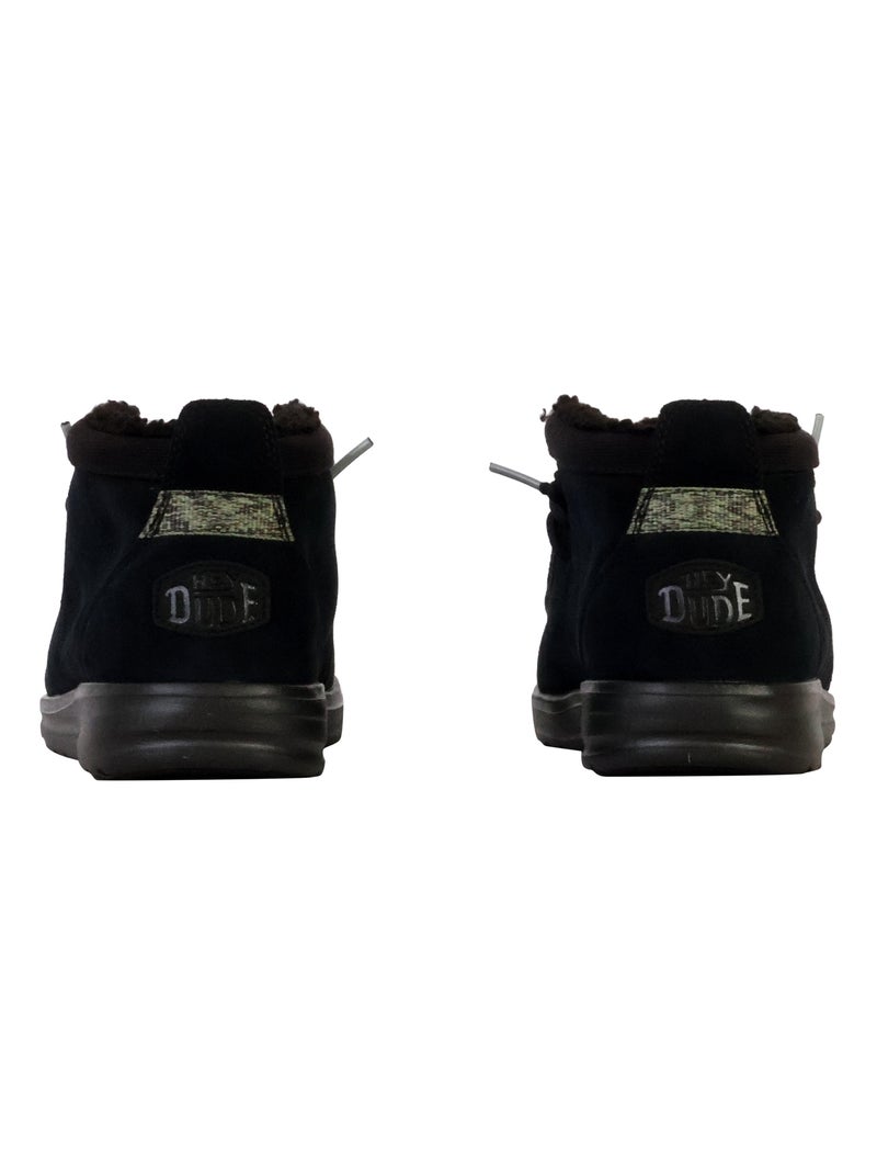 Moccassin Montante à Lacets Hey Dude Wally Mid Gripr Warmth Noir - Kiabi