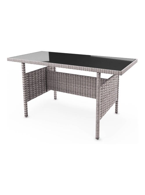 MODENA Salon de jardin 7 places en résine tressée gris clair - Kiabi