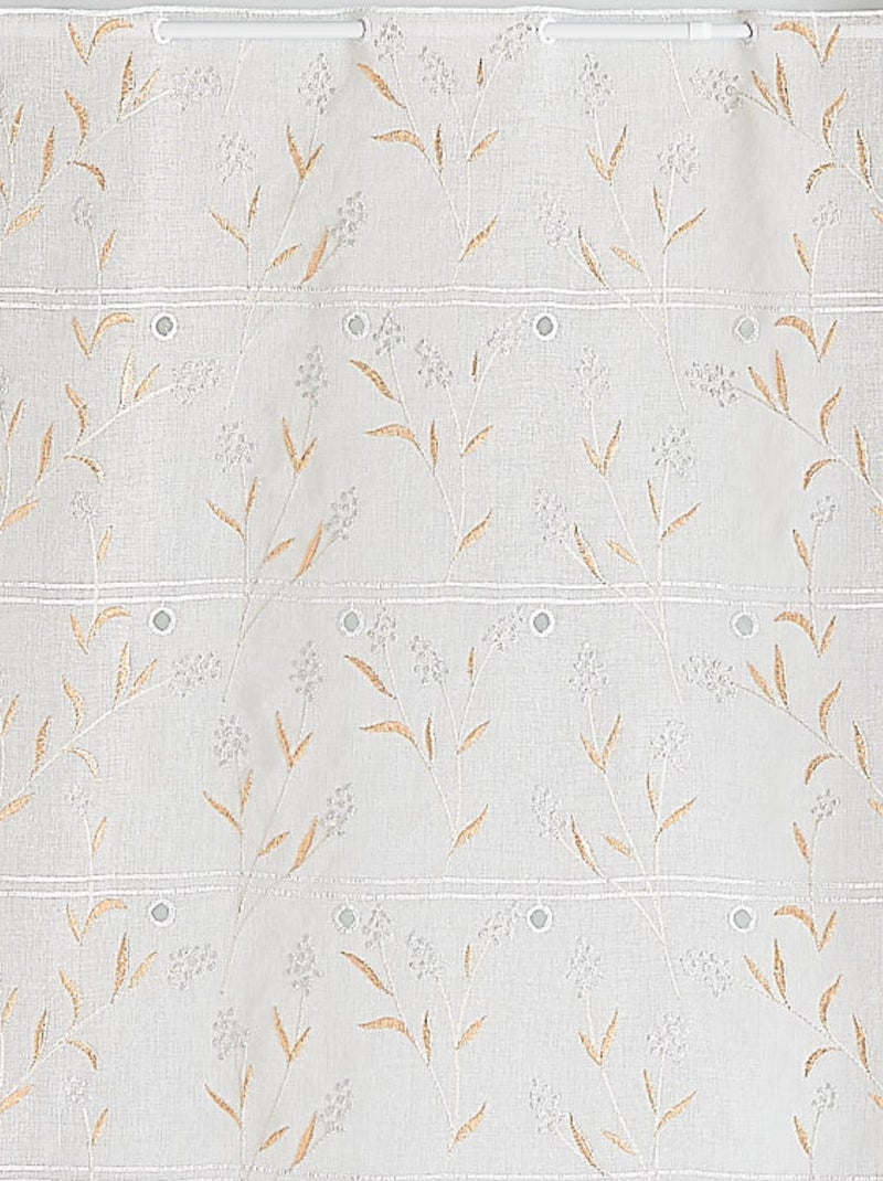 Modulable en étamine brodée motif fleur Beige - Kiabi