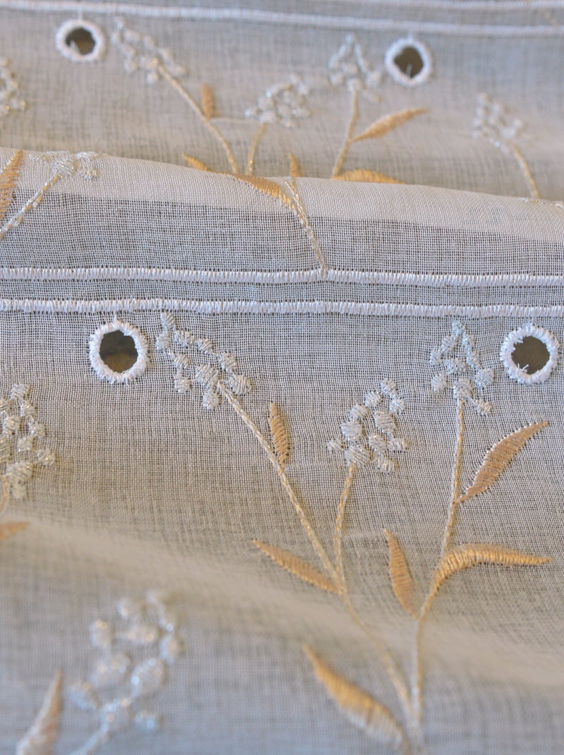 Modulable en étamine brodée motif fleur Beige - Kiabi