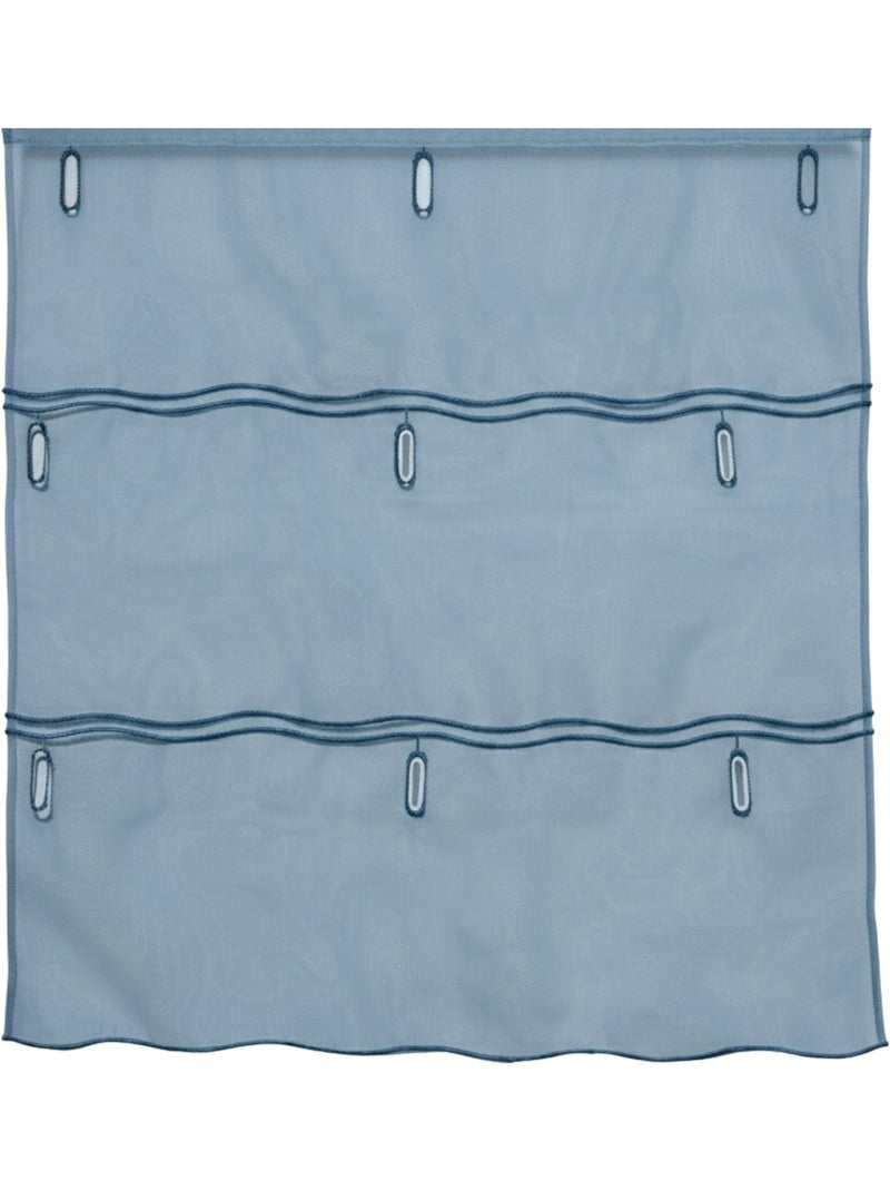 Modulable organza uni à boutonnières brodées Bleu - Kiabi
