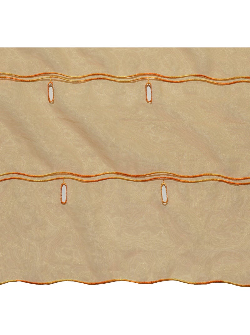 Modulable organza uni à boutonnières brodées Jaune paille - Kiabi
