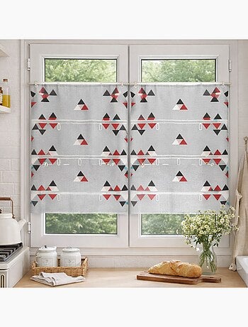 Modulable petit voilage de fenêtre broderie triangle