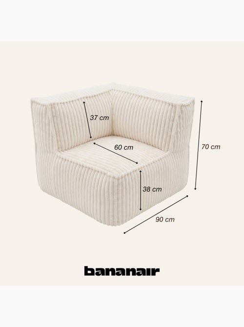 Module angle droit déhoussable pour canapé modulable velours côtelé 90x90 cm - Kiabi Module angle droit déhoussable pour canapé modulable velours côtelé 90x90 cm - Kiabi