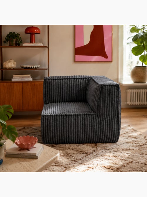 Module angle droit déhoussable pour canapé modulable velours côtelé 90x90 cm - Kiabi Module angle droit déhoussable pour canapé modulable velours côtelé 90x90 cm - Kiabi