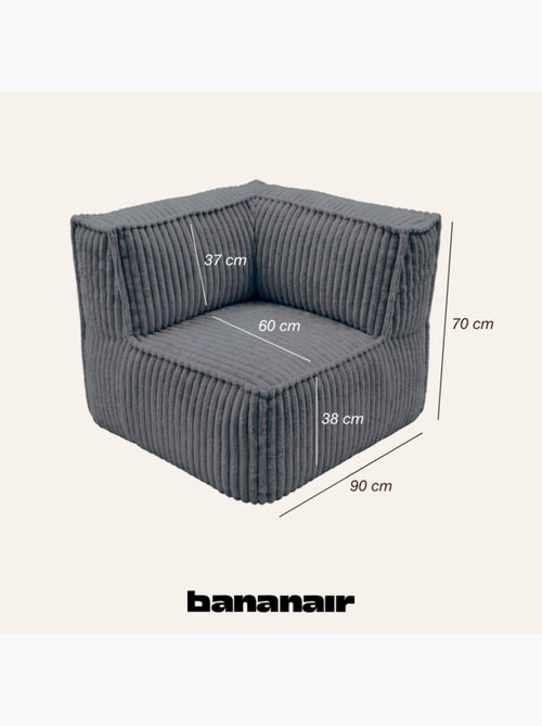 Module angle droit déhoussable pour canapé modulable velours côtelé 90x90 cm - Kiabi Module angle droit déhoussable pour canapé modulable velours côtelé 90x90 cm - Kiabi