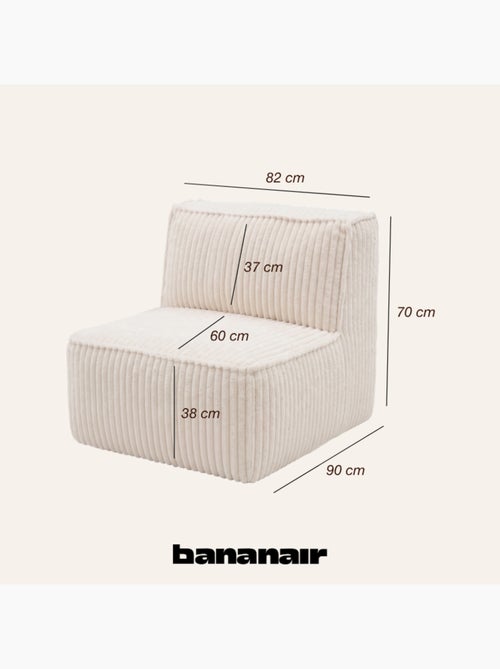 Module central déhoussable pour canapé modulable velours côtelé 90x82 cm - Kiabi Module central déhoussable pour canapé modulable velours côtelé 90x82 cm - Kiabi