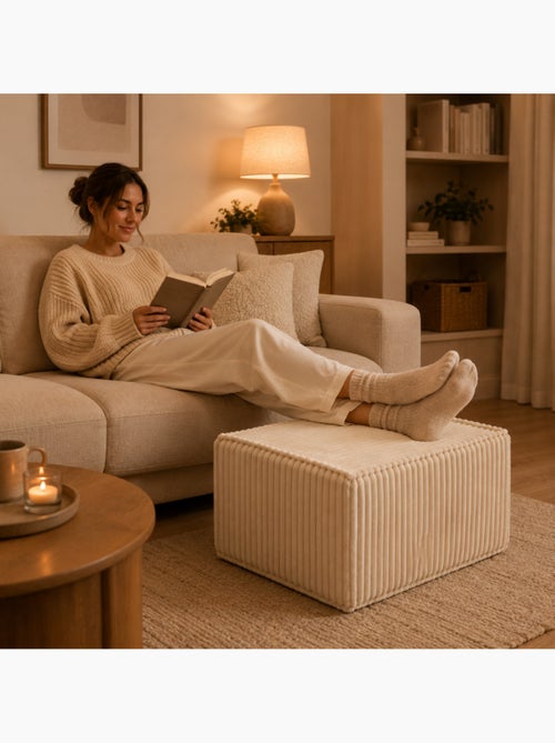 Module méridienne ou repose-pieds déhoussable pour canapé modulable velours côtelé 80x60 cm - Kiabi Module méridienne ou repose-pieds déhoussable pour canapé modulable velours côtelé 80x60 cm - Kiabi