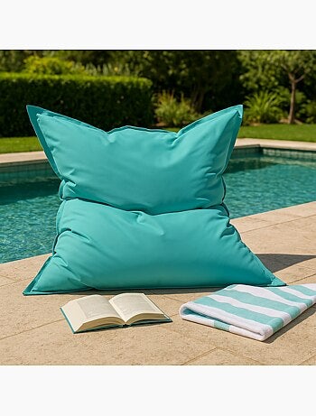 MOKU - Pouf rectangulaire d'extérieur XXL 180x140cm bleu marine