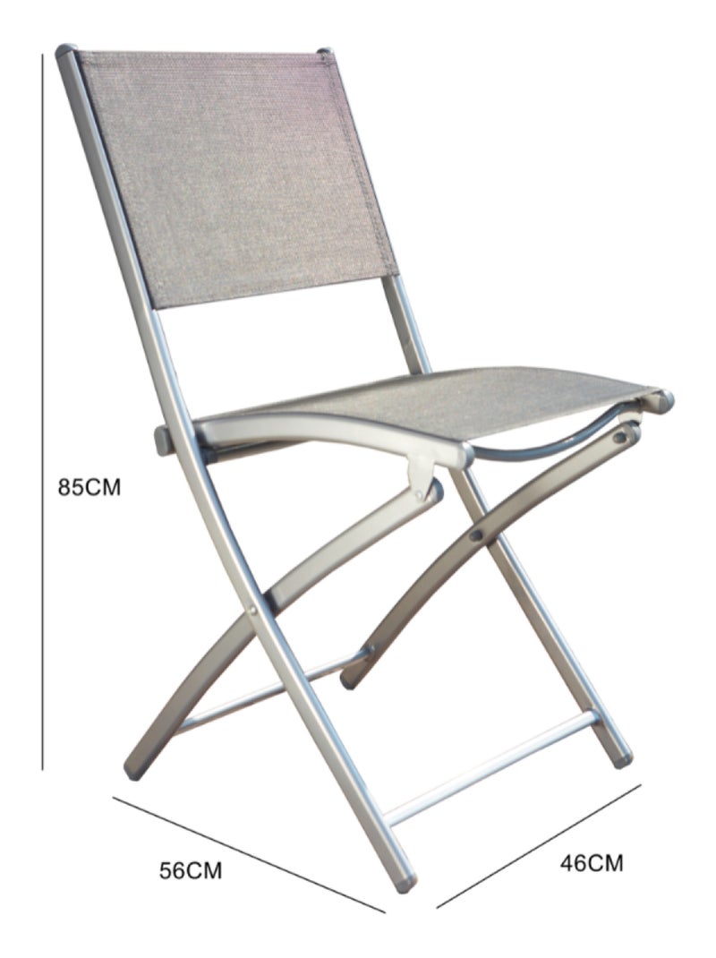 MOLVINA - lot de 4 chaises salon de jardin aluminium gris clair Gris - Kiabi