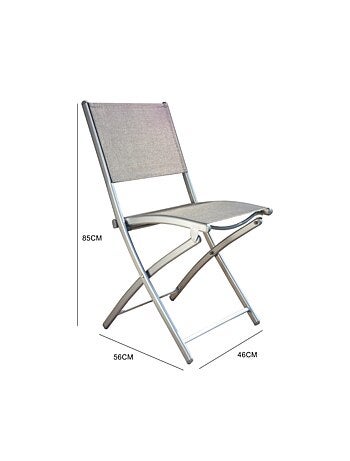 MOLVINA - Lot de 4 chaises salon de jardin gris clair