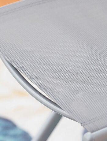 MOLVINA - Lot de 4 chaises salon de jardin gris clair