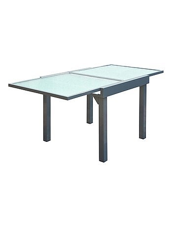 MOLVINA - Table salon de jardin extensible 4 à 8 personnes en aluminium gris clair