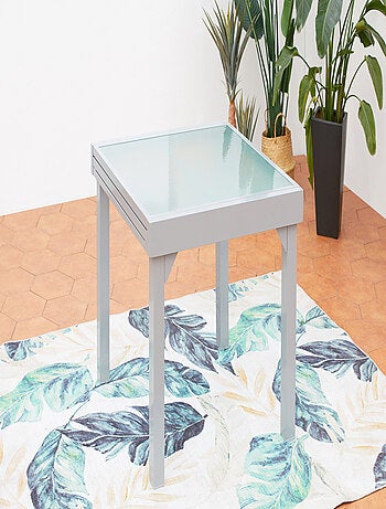 MOLVINA - Table salon de jardin extensible 4 à 8 personnes en aluminium gris clair