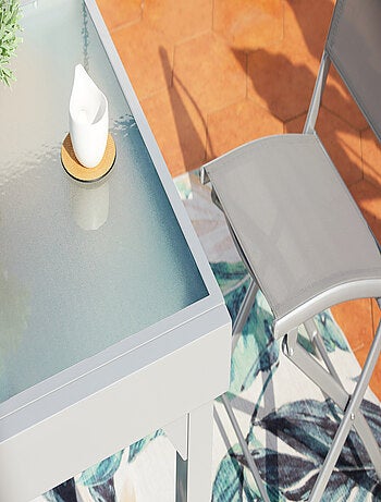 Molvina 4 : table de jardin extensible en aluminium 8 personnes + 4 chaises