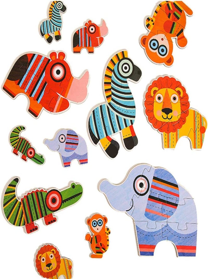 Mon 1er puzzle animaux de la jungle Rouge - Kiabi