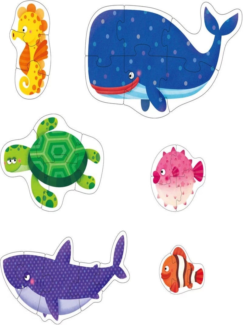 Mon 1er puzzle animaux de l'océan Rose - Kiabi