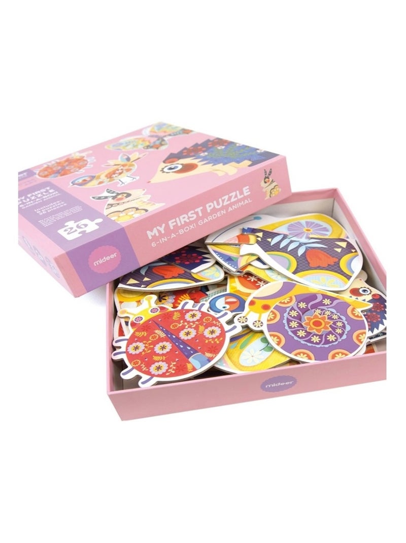 Mon 1er puzzle animaux du jardin Rose - Kiabi