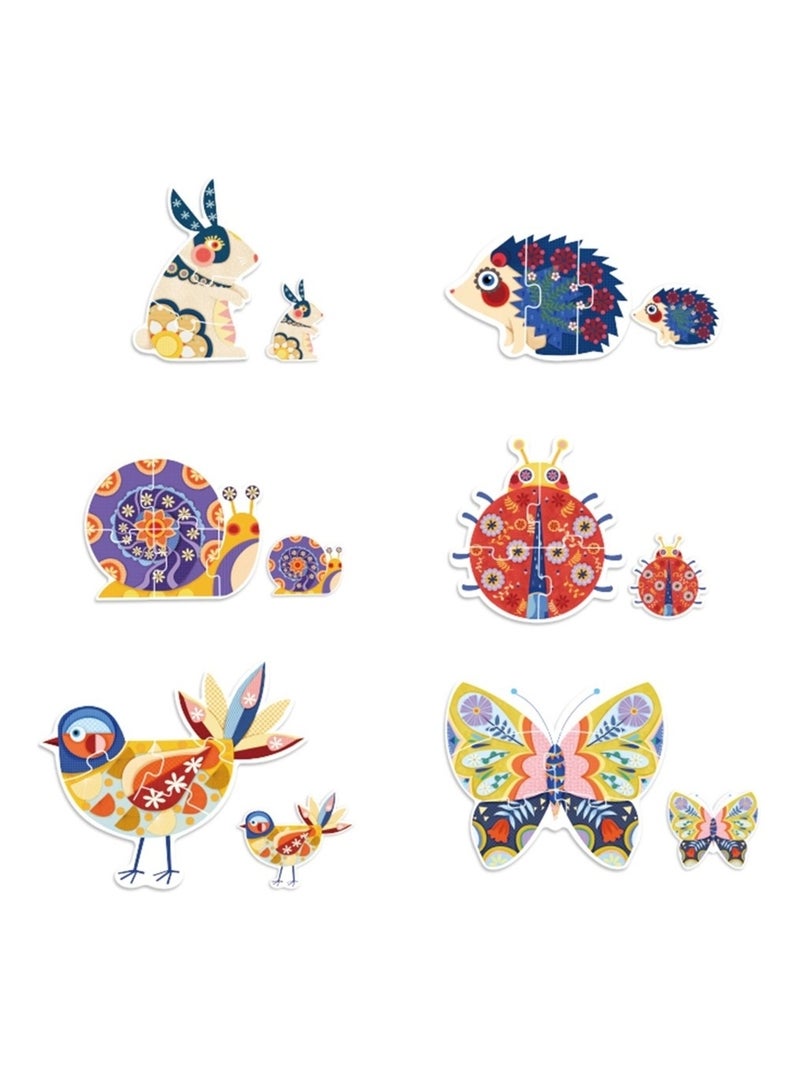 Mon 1er puzzle animaux du jardin Rose - Kiabi