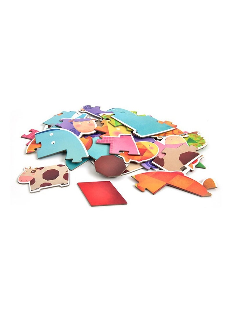 Mon 1er puzzle animaux géométriques Bleu - Kiabi