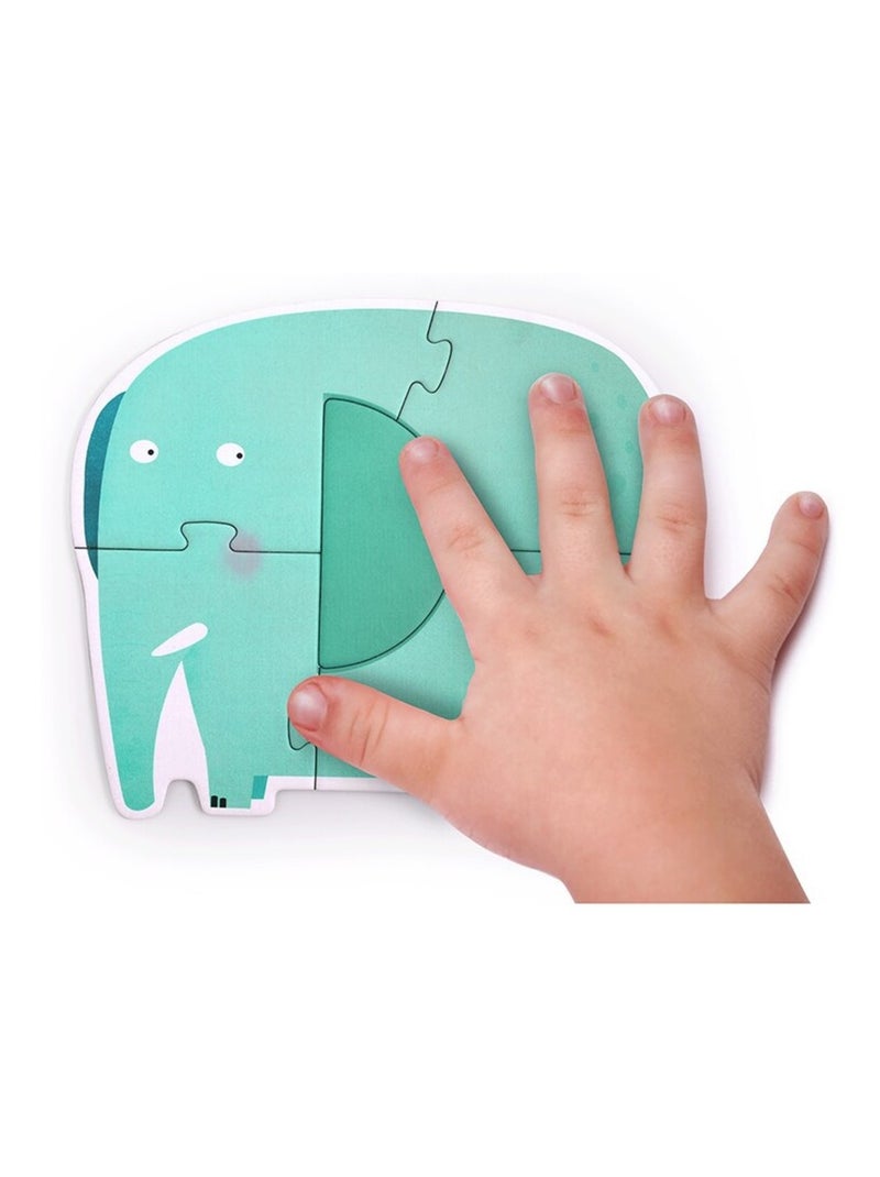 Mon 1er puzzle animaux géométriques Bleu - Kiabi