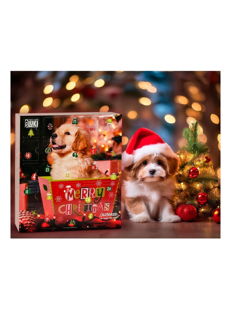 Mon Ami Luki - Calendrier de l'avent pour chien -  24 cases de friandises sans additifs Rouge - Kiabi