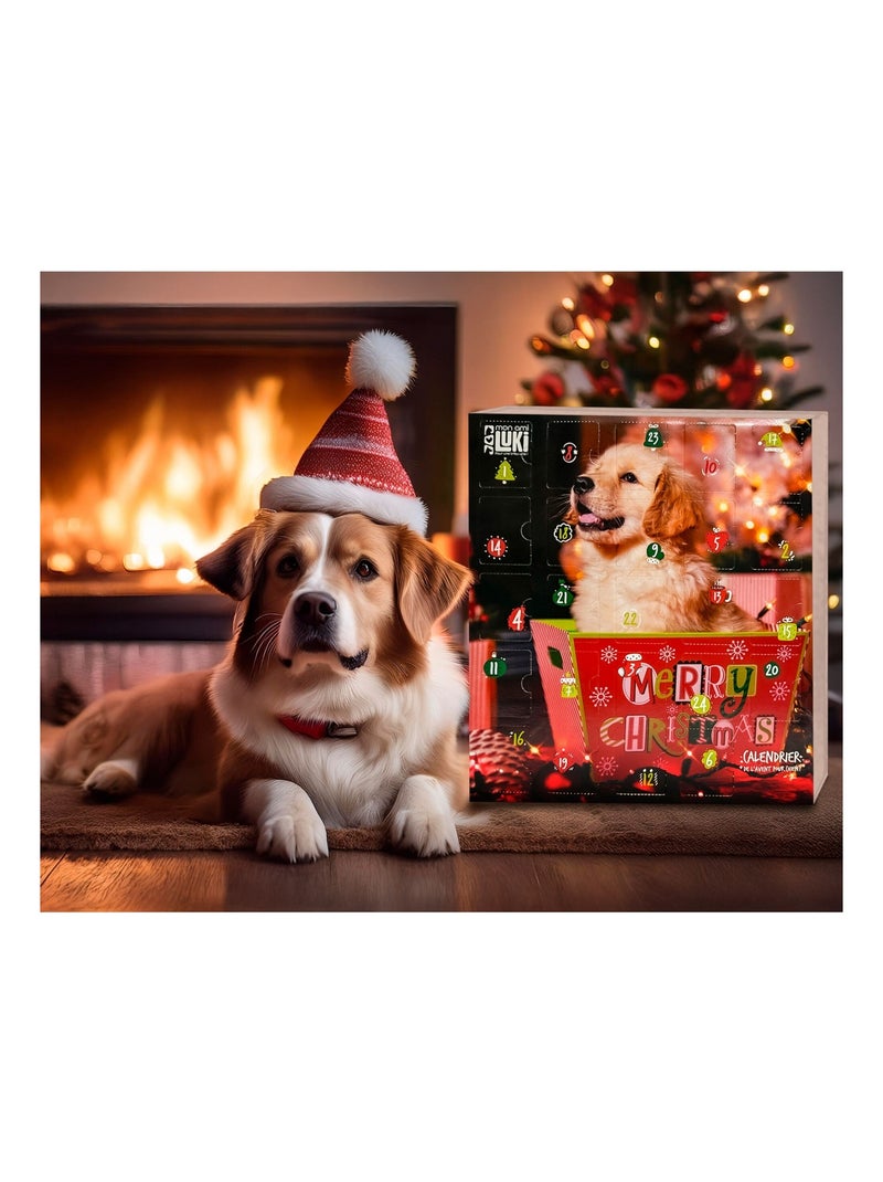 Mon Ami Luki - Calendrier de l'avent pour chien -  24 cases de friandises sans additifs Rouge - Kiabi
