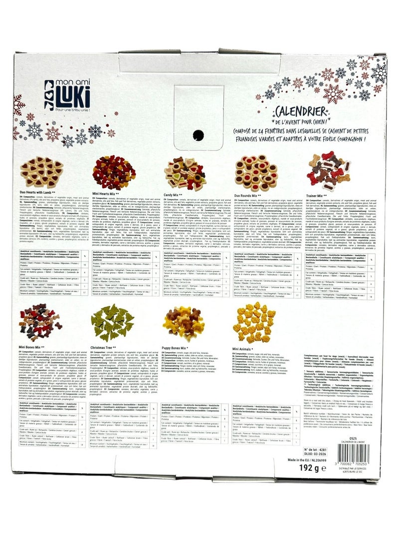 Mon Ami Luki - Calendrier de l'avent pour chien -  24 cases de friandises sans additifs Rouge - Kiabi