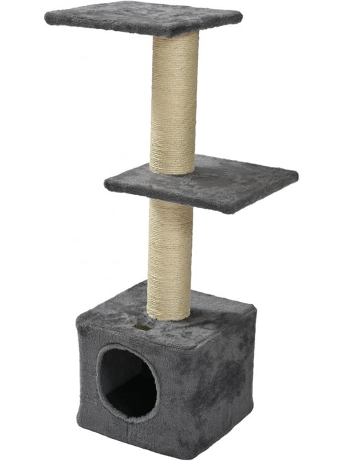 Mon Ami Luki  Arbre à chat 3 niveaux avec niche, 2 plateforme et 1 refuge - Kiabi