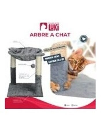 Mon Ami Luki ARBRE A CHAT ARRONDI GRIFFOIR ET JOUET INTEGRE 40X40X50,5CM