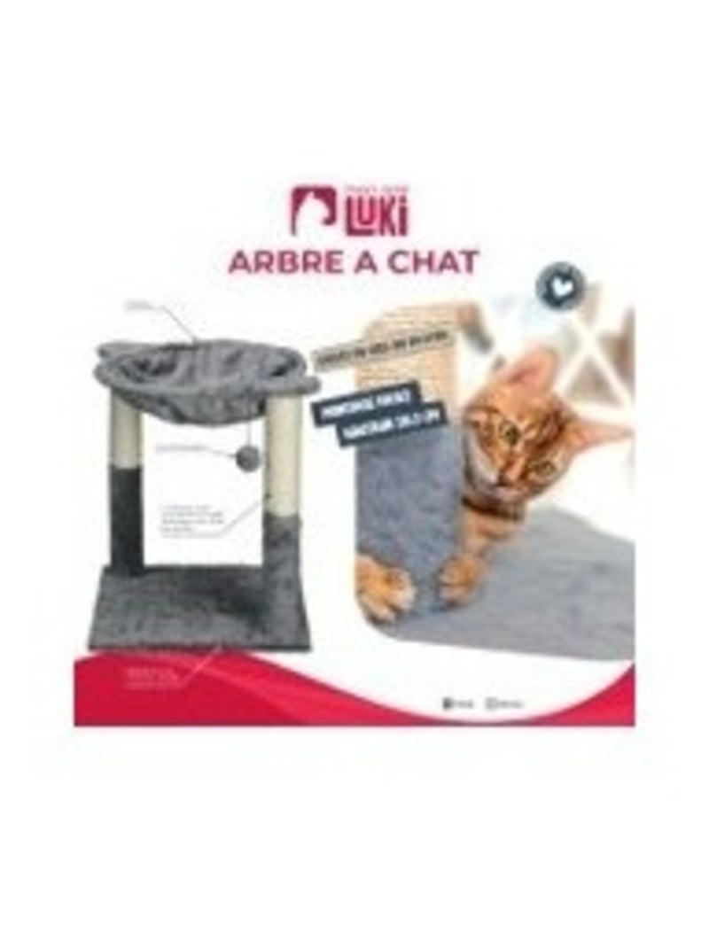 Mon Ami Luki  Arbre a chat arrondi griffoir et jouet integre Beige - Kiabi