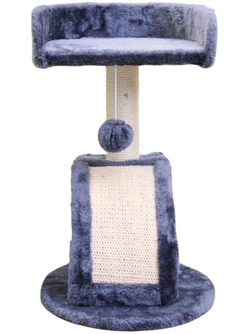 Mon Ami Luki  Arbre à chat avec griffoir et station de repos 1/4 gris anthracite - Kiabi