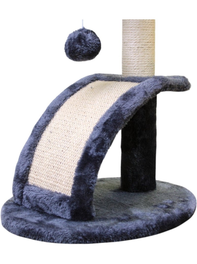 Mon Ami Luki  Arbre à chat avec griffoir et station de repos 1/4 gris anthracite - Kiabi