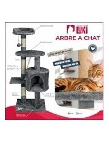 Mon Ami Luki ARBRE A CHAT GM Niche / Panier / Refuge ET JOUET INTEGRES 40X40X112 CM