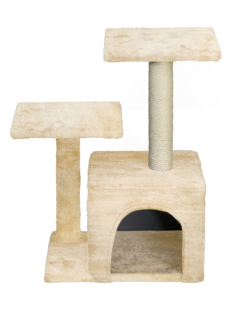 Mon Ami Luki  ARBRE A CHAT GRAND MODELE Niche / Panier / Refuge INTEGRE 40x29x60 CM Ecru - Kiabi