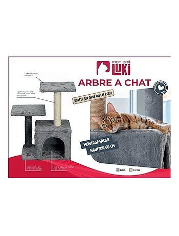 Mon Ami Luki ARBRE A CHAT GRAND MODELE Niche / Panier / Refuge INTEGRE 40x29x60 CM