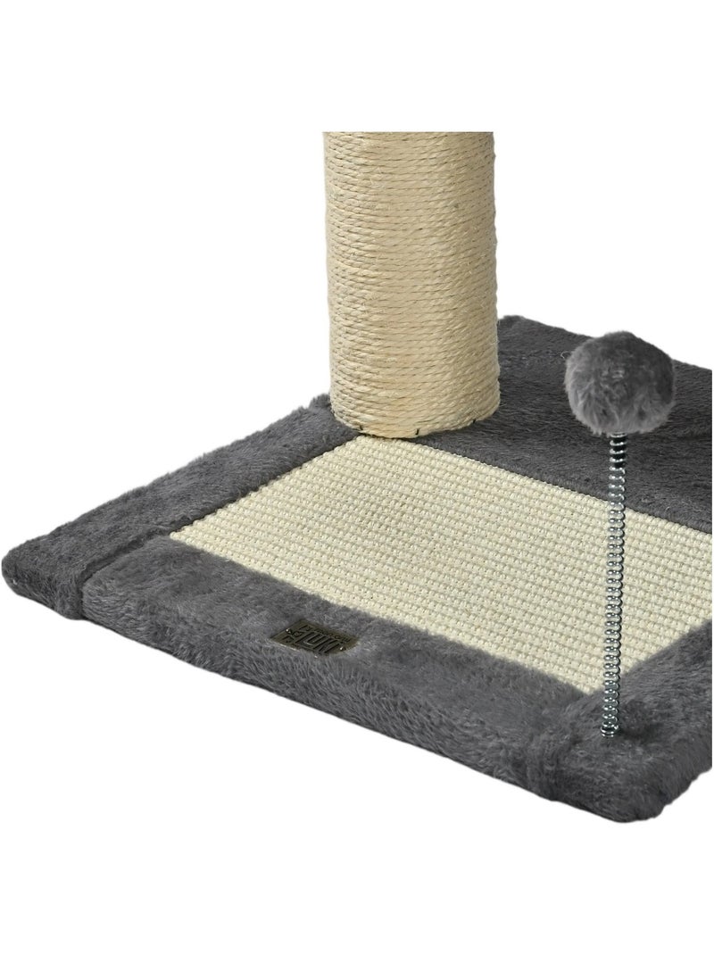 Mon Ami Luki  Arbre à chat grande plateforme avec jouet, griffoir et grattoir gris anthracite - Kiabi