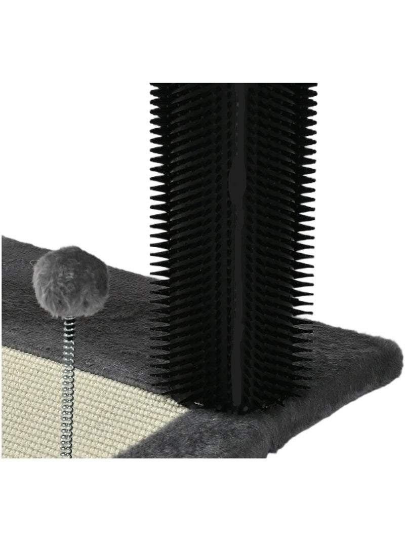 Mon Ami Luki  Arbre à chat grande plateforme avec jouet, griffoir et grattoir gris anthracite - Kiabi