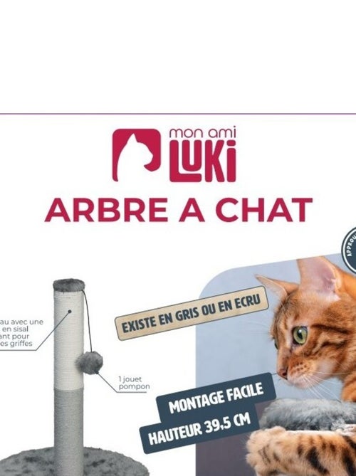 Mon Ami Luki  Arbre a chat griffoir avec jouet integre - Kiabi