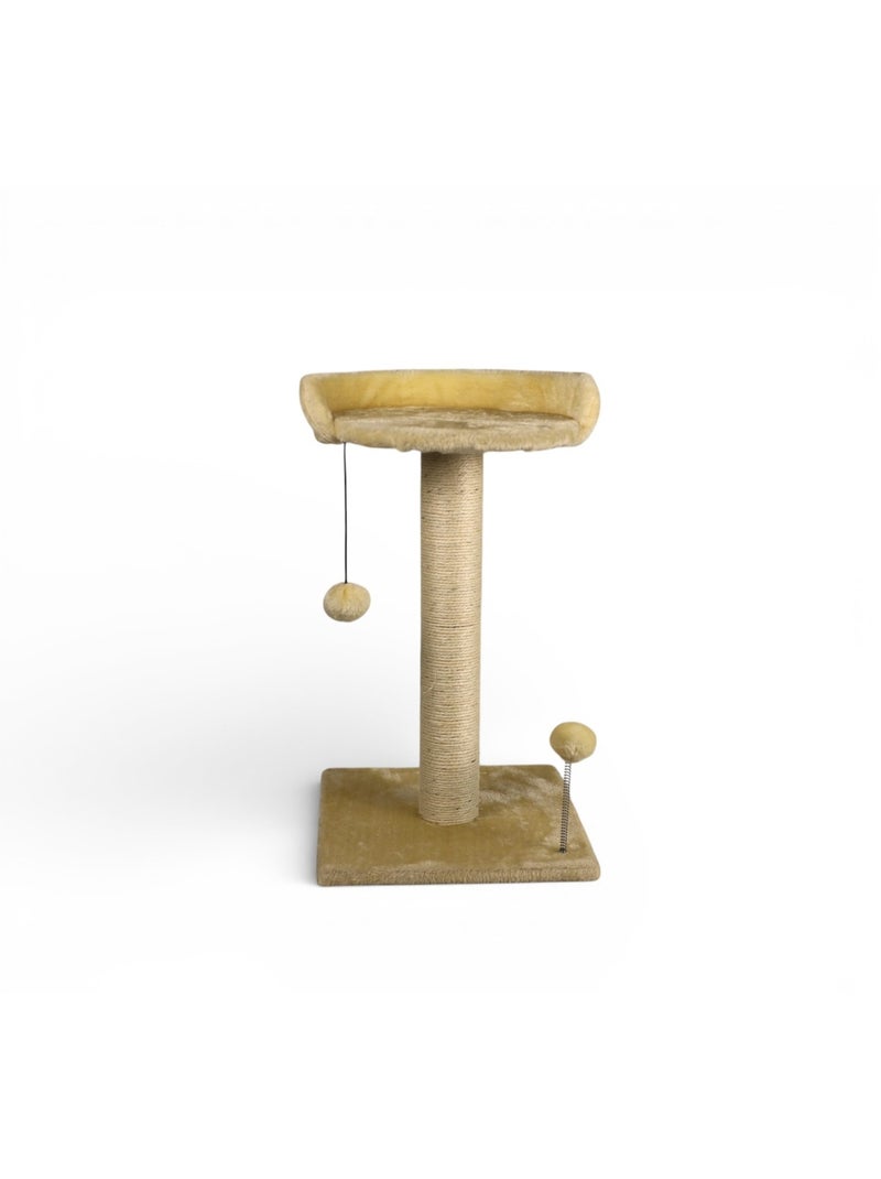 Mon Ami Luki  Arbre à chat griffoir avec plateforme & jouet Ecru - Kiabi