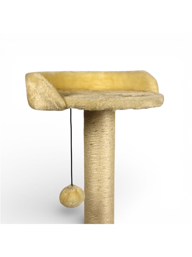 Mon Ami Luki  Arbre à chat griffoir avec plateforme & jouet Ecru - Kiabi