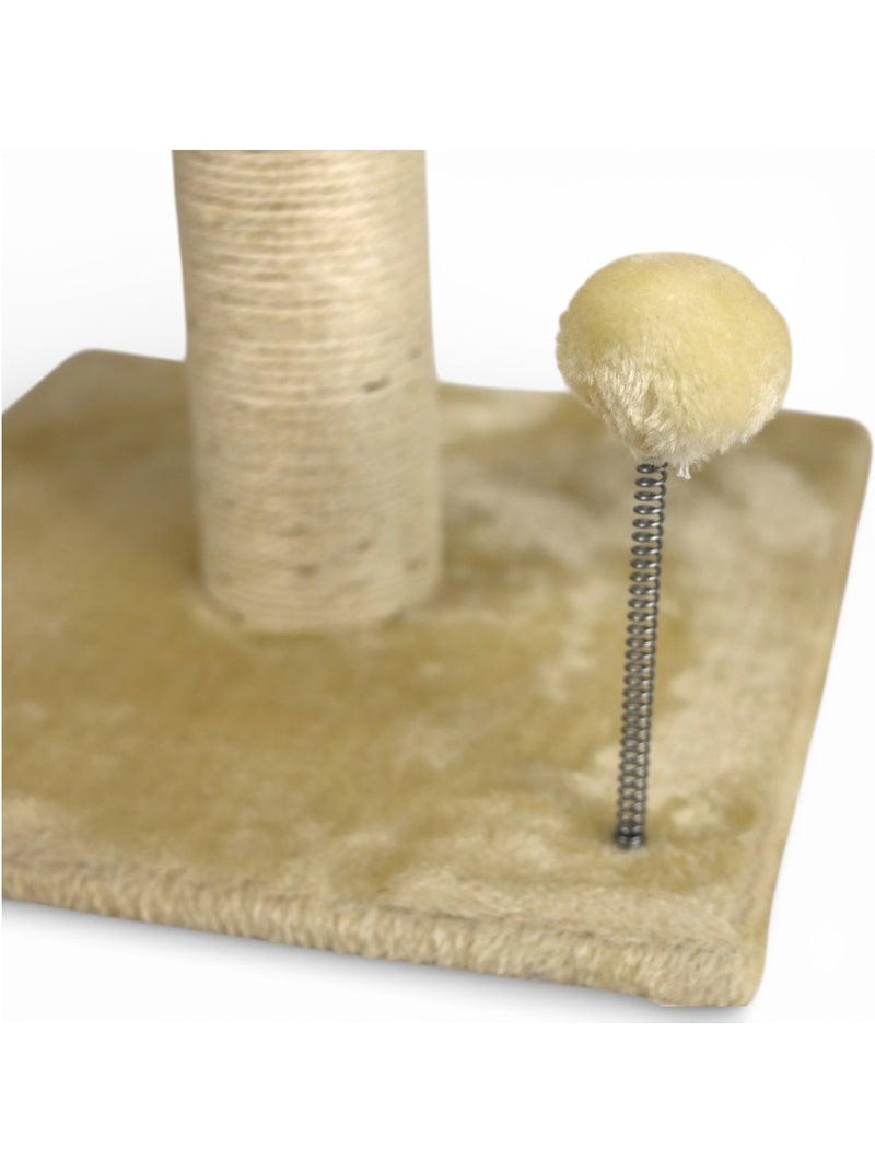 Mon Ami Luki  Arbre à chat griffoir avec plateforme & jouet Ecru - Kiabi