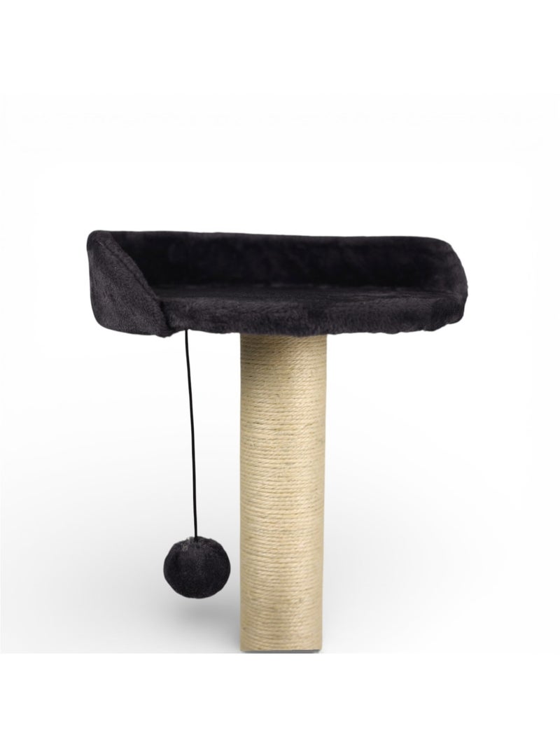 Mon Ami Luki  Arbre à chat griffoir avec plateforme & jouet gris anthracite - Kiabi