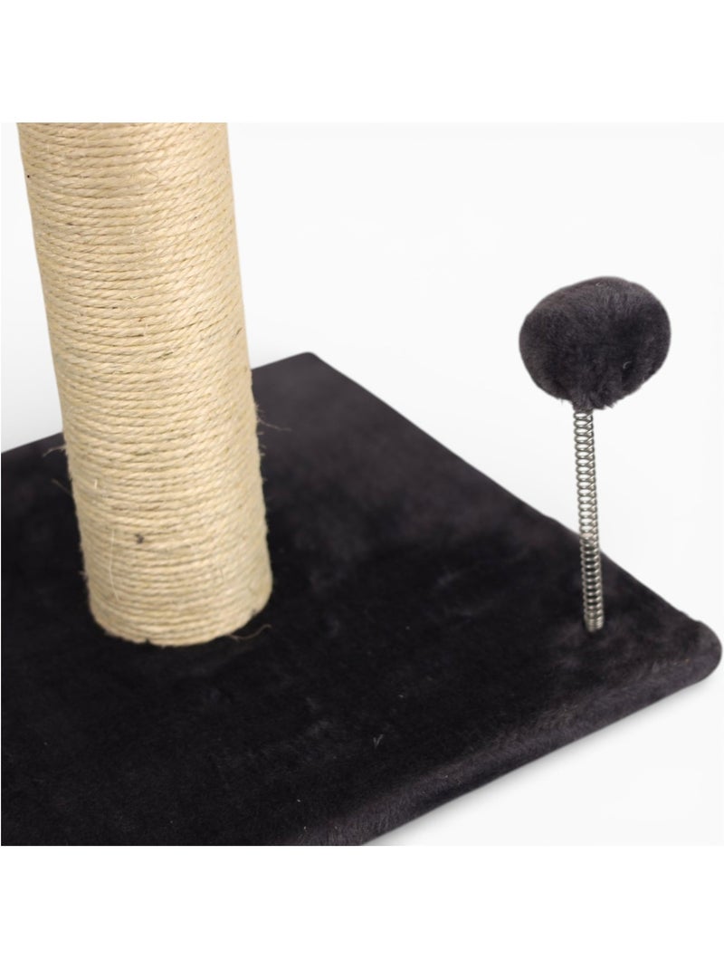 Mon Ami Luki  Arbre à chat griffoir avec plateforme & jouet gris anthracite - Kiabi