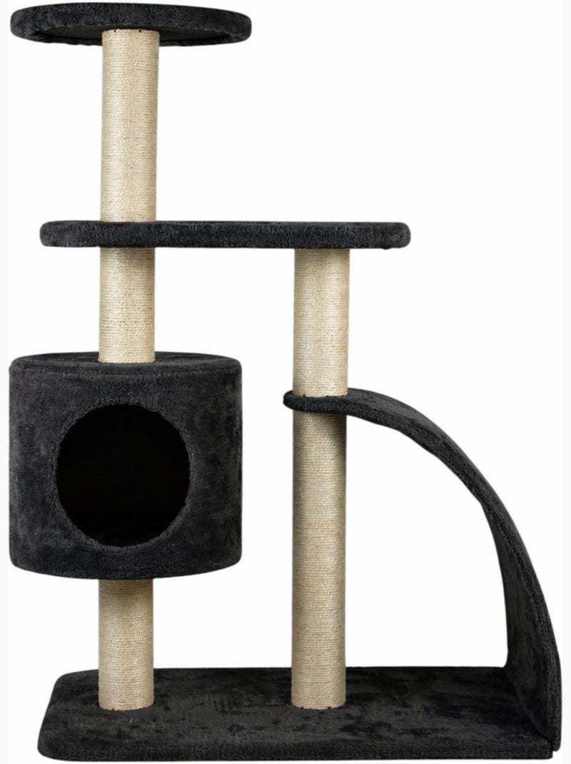 Mon Ami Luki  Arbre à chat griffoir avec refuge et 2 plateformes gris anthracite - Kiabi