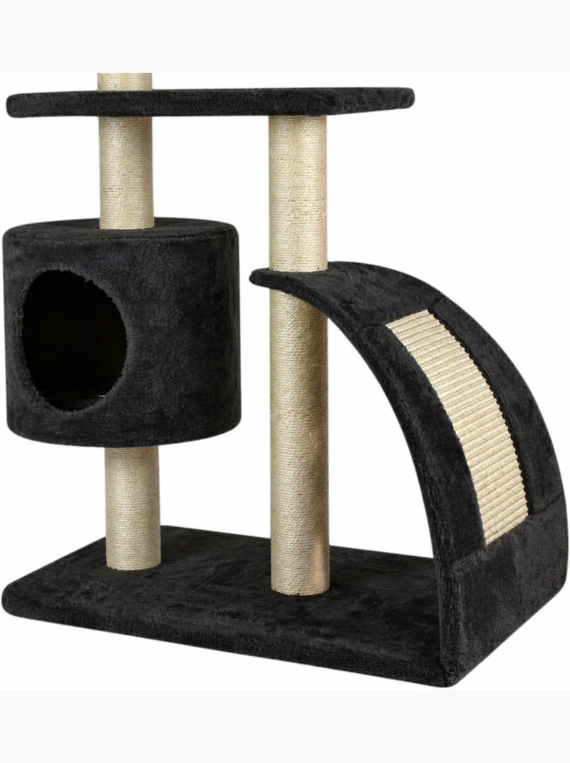 Mon Ami Luki  Arbre à chat griffoir avec refuge et 2 plateformes gris anthracite - Kiabi