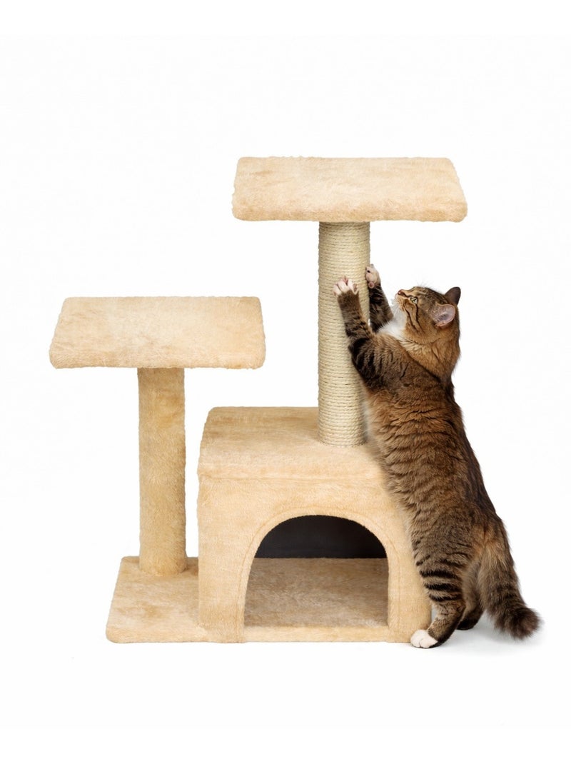 Mon Ami Luki  Arbre a chat modele refuge integre Beige - Kiabi